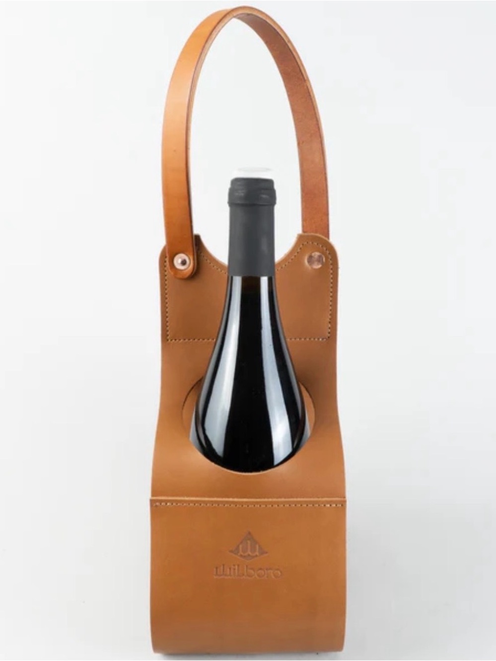 NWT Willboro Tan Leather Wine Carrier, perfect for a gift